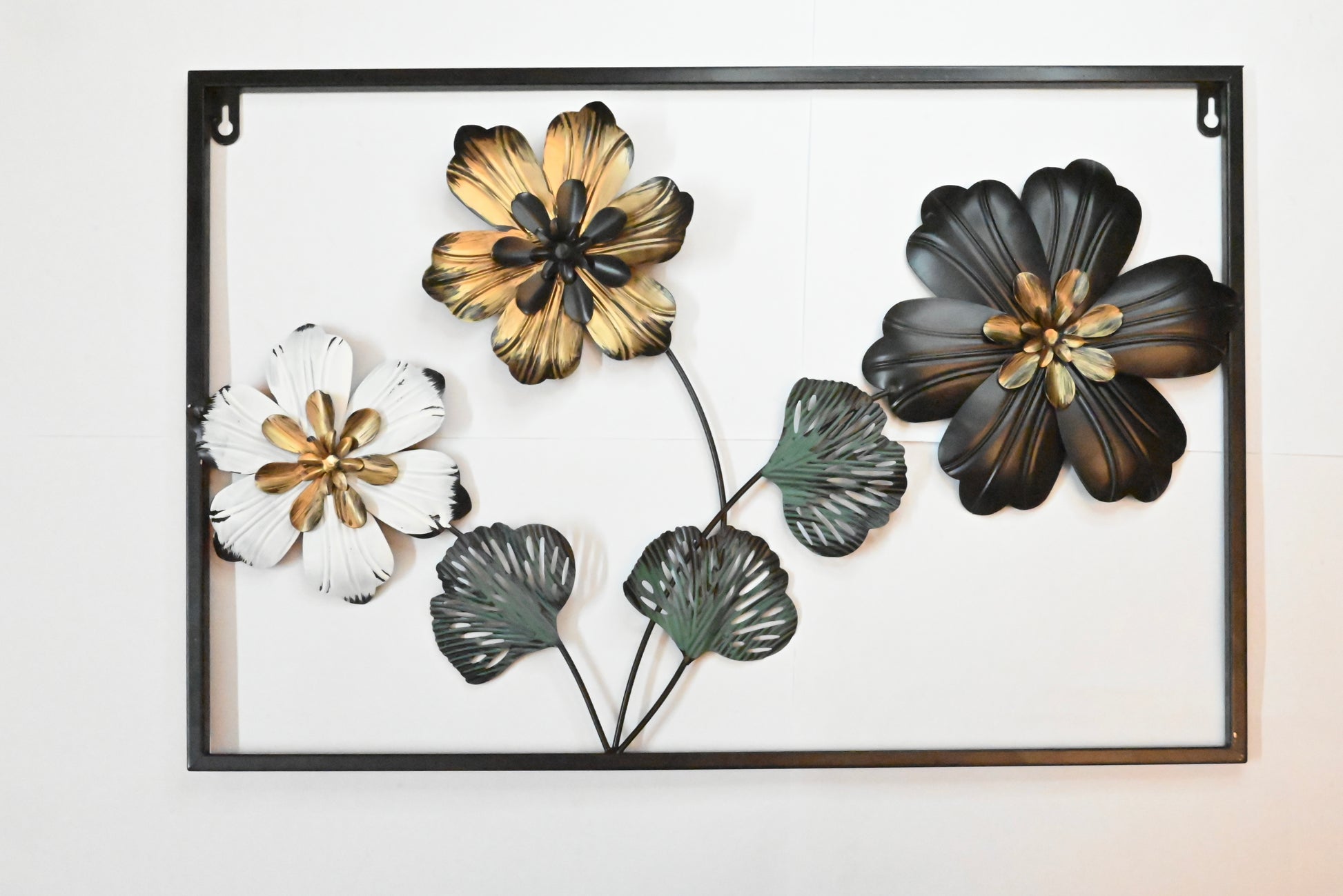 Framed 3D Metal Flower Wall Art