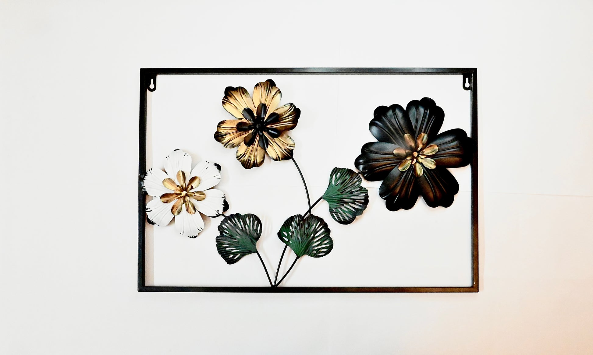 Framed 3D Metal Flower Wall Art