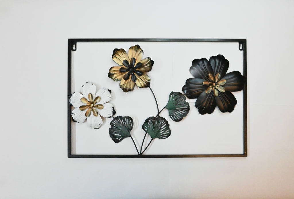 Framed 3D Metal Flower Wall Art
