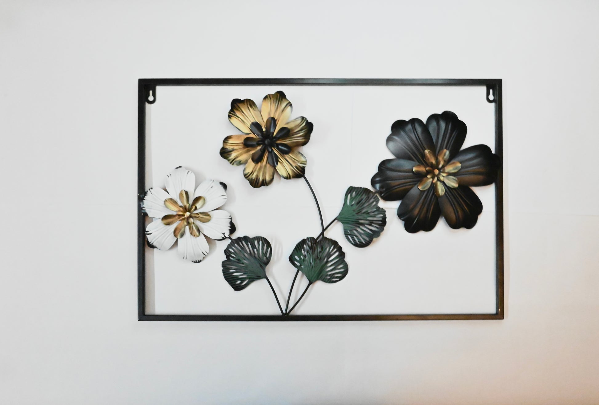 Framed 3D Metal Flower Wall Art