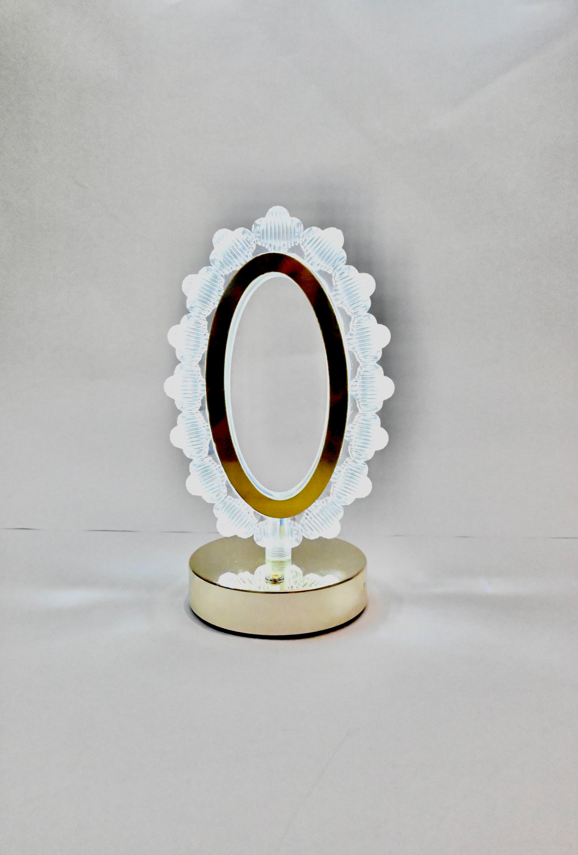 Elegant Oval Crystal Glow LED Table Lamp