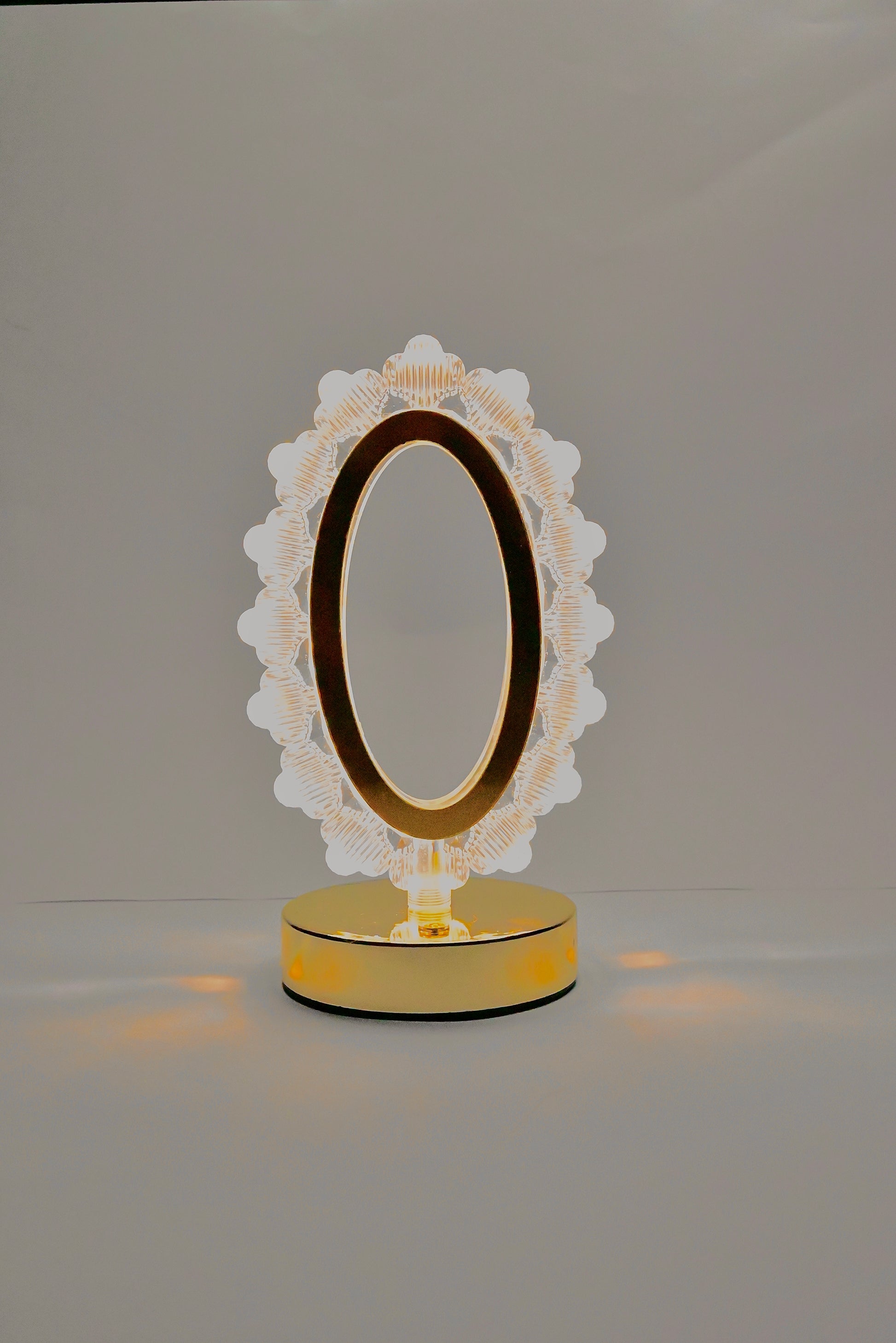Elegant Oval Crystal Glow LED Table Lamp